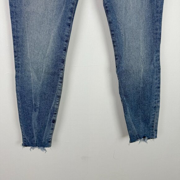 Frame Le Skinny de Jeanne Fray Hem Stiletto Jeans Dupont Wash Skinny Size 29 EUC - Picture 4 of 13